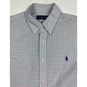 Ralph Lauren Men’s L Button Down Shirt Multicolor Check Blue Pony